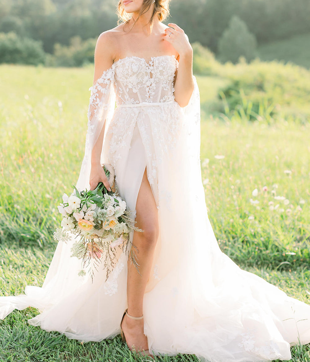 Rebekah in her custom wedding dress by Angela Kim Couture – a bespoke bridal gown designed and tailored to perfection for a petite bride's unique proportions