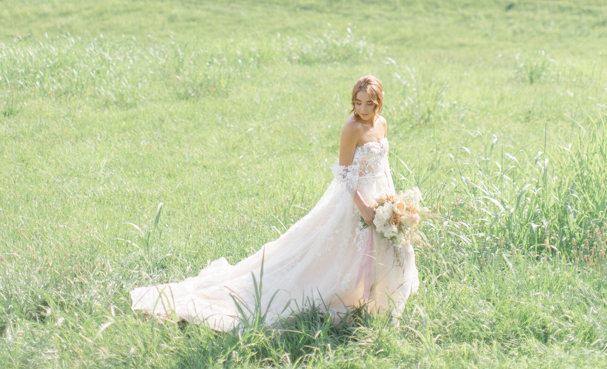 Rebekah petite bridal gown by Angela Kim Couture – a bespoke custom wedding dress expertly designed and tailored for a petite bride with exquisite couture craftsmanship