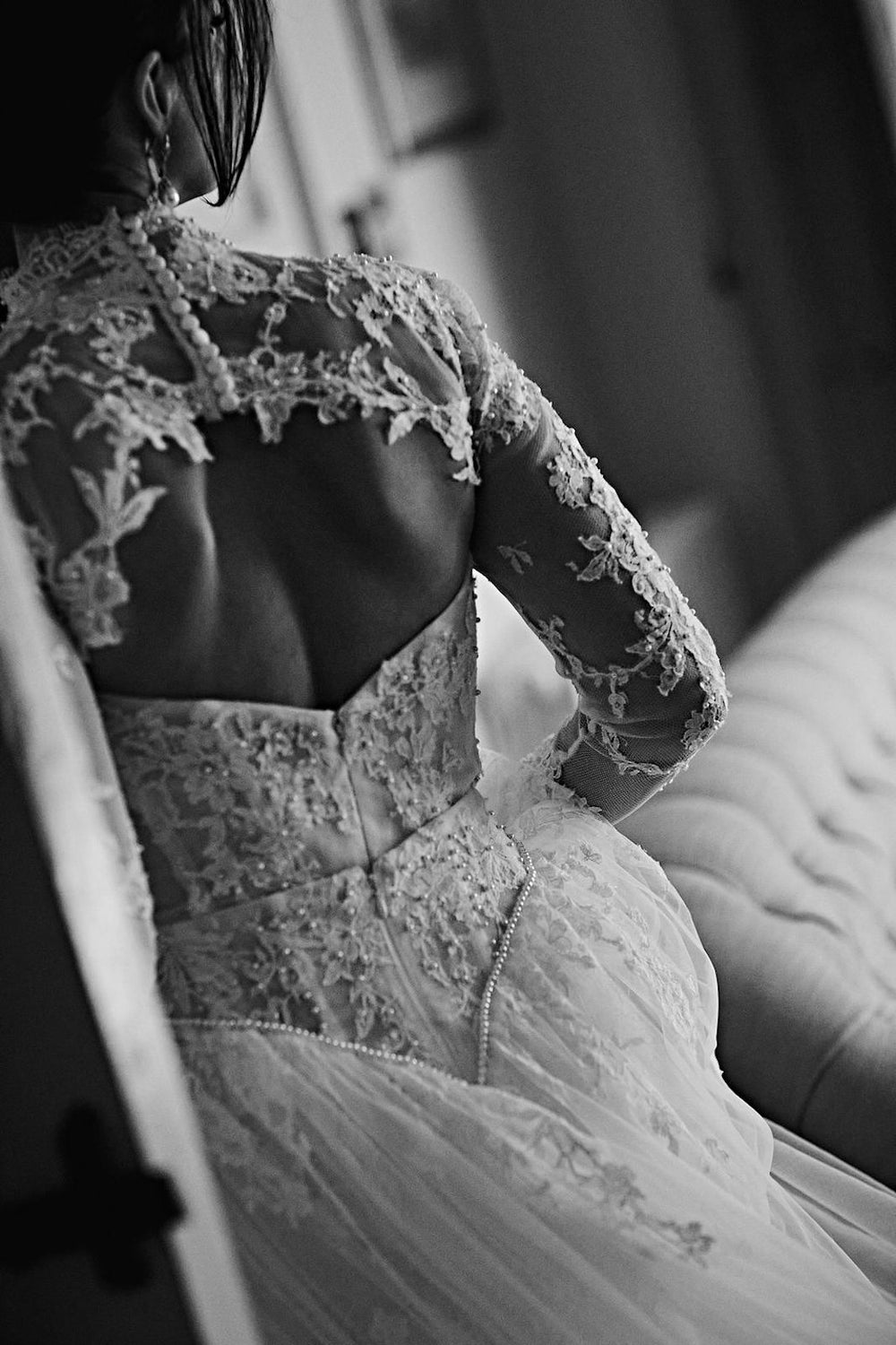 back view of balire dress designe by Angela Kim Couture