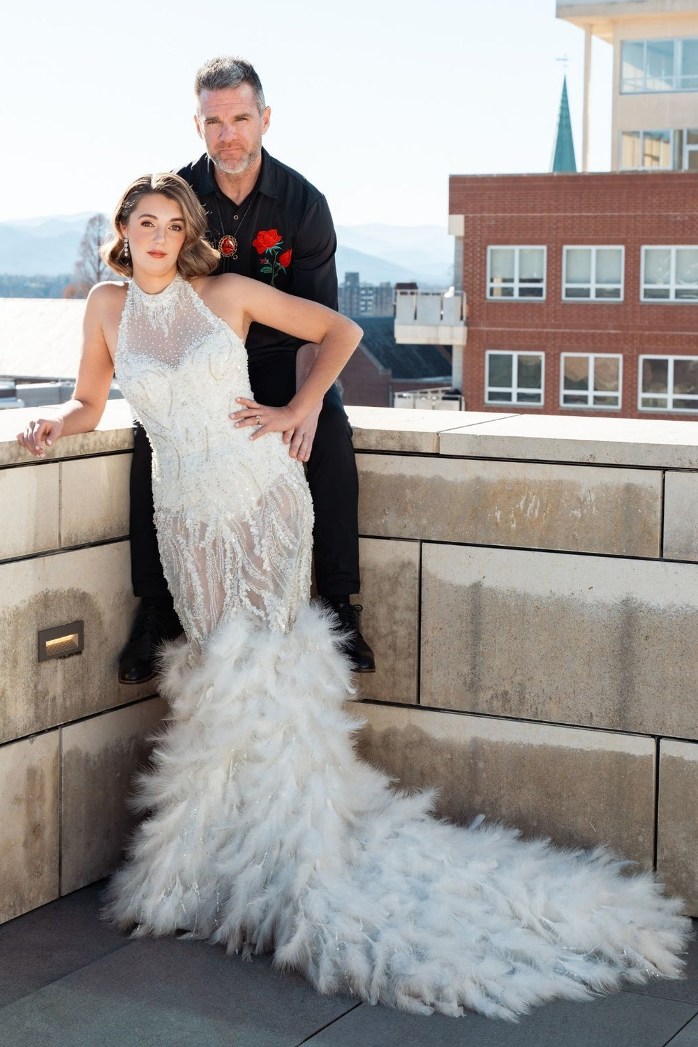 Detail of the built-in corset foundation in the Ayla custom wedding dress providing a second-skin fit
