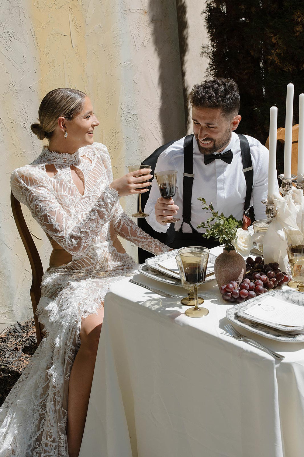 high neck detail on peyton wedding dress