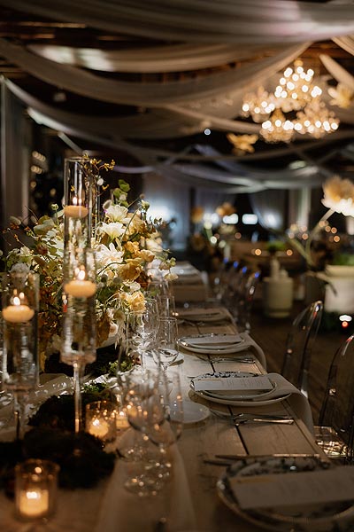 Table setting at Kaitlin and William's wedding reception.