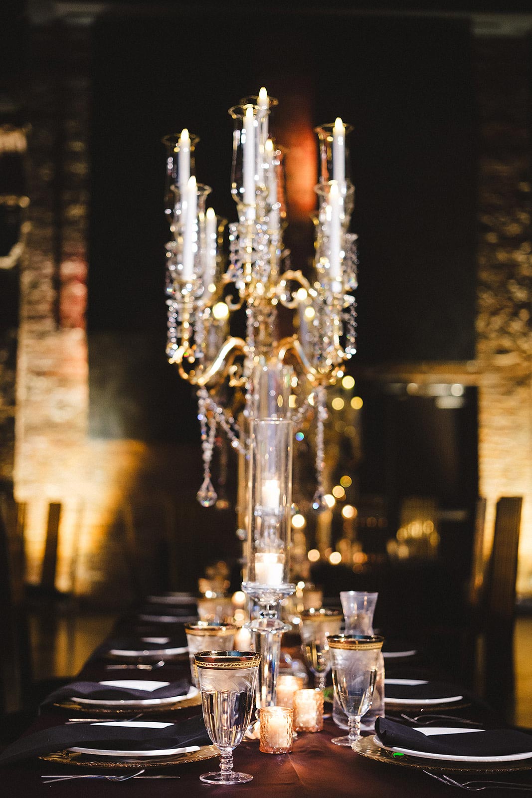 Table setting for Jessica's wedding reception