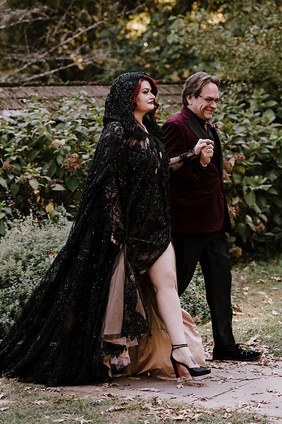 Katie and her father on her wedding day