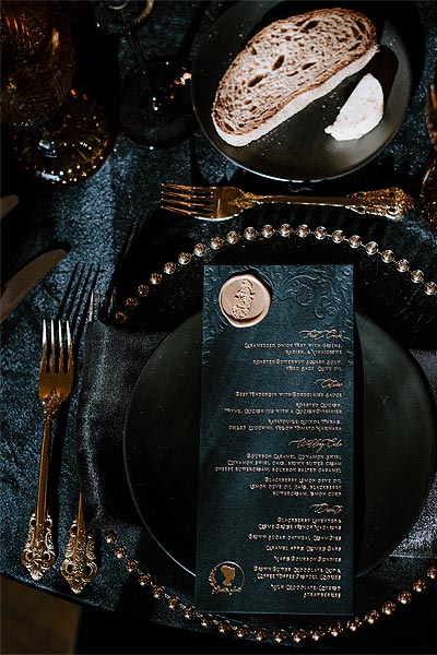 Katie's wedding menu